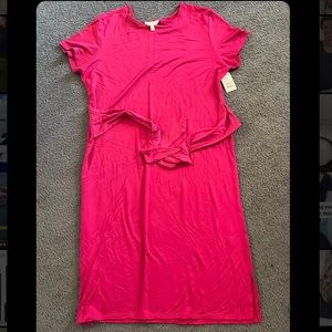 Magenta Tie Front Tshirt Dress 20 XXL